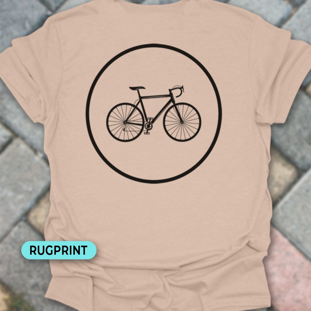Racefietspad zwart rugprint T‑Shirt