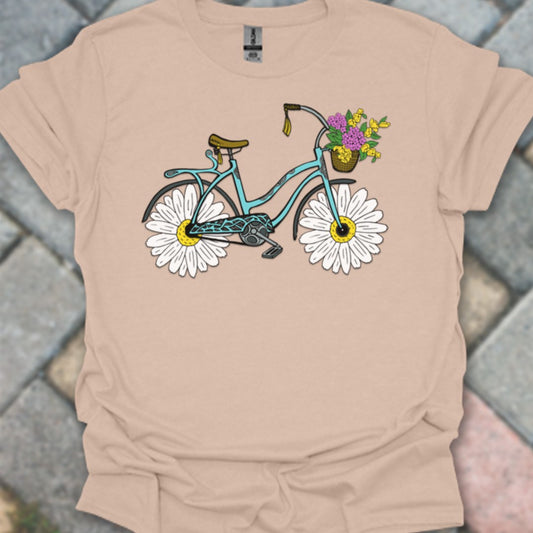 Fiets met madeliefwielen T‑Shirt