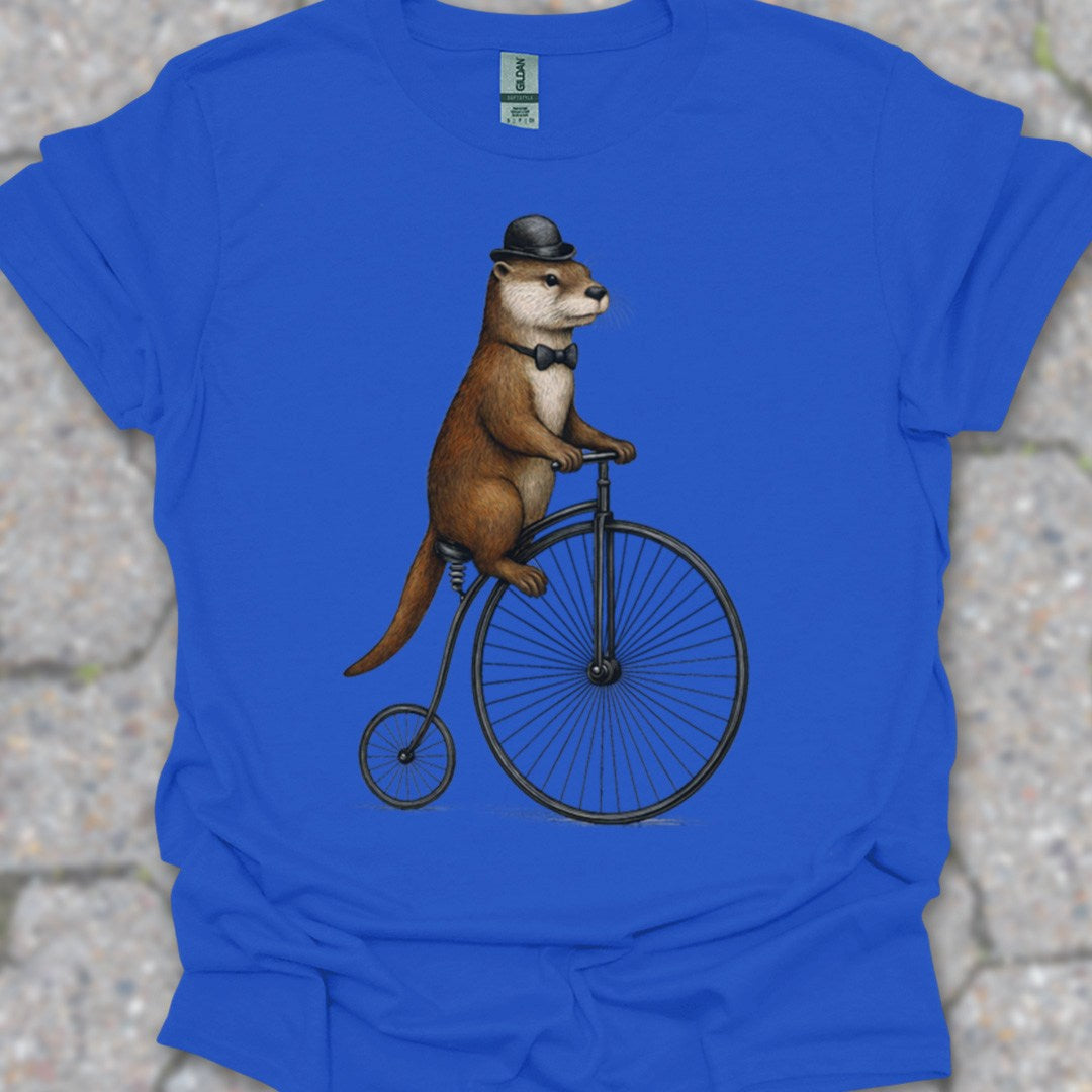 Otter op antieke fiets T‑Shirt