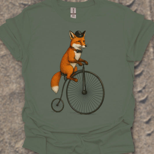 Vos op antieke fiets T‑Shirt