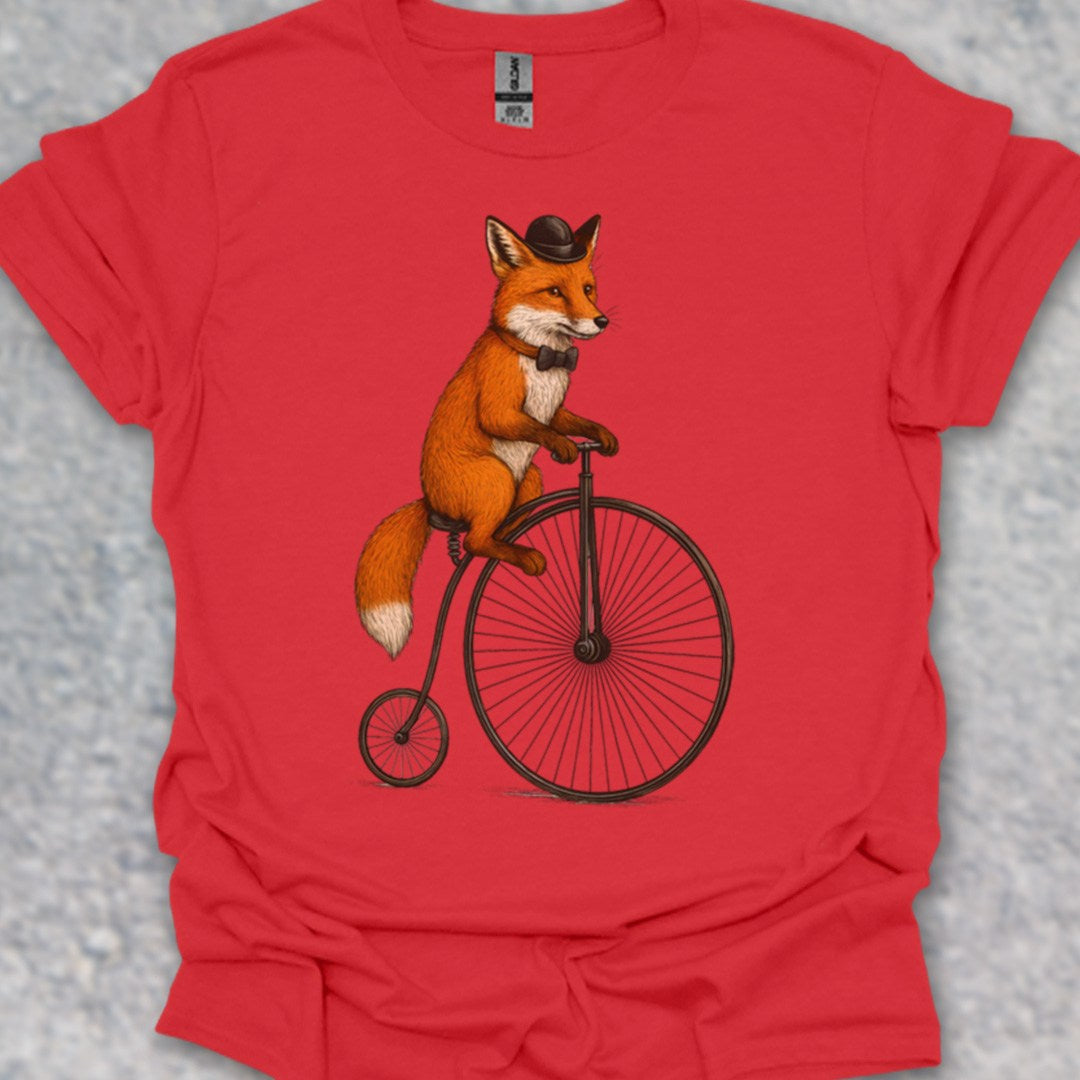 Vos op antieke fiets T‑Shirt