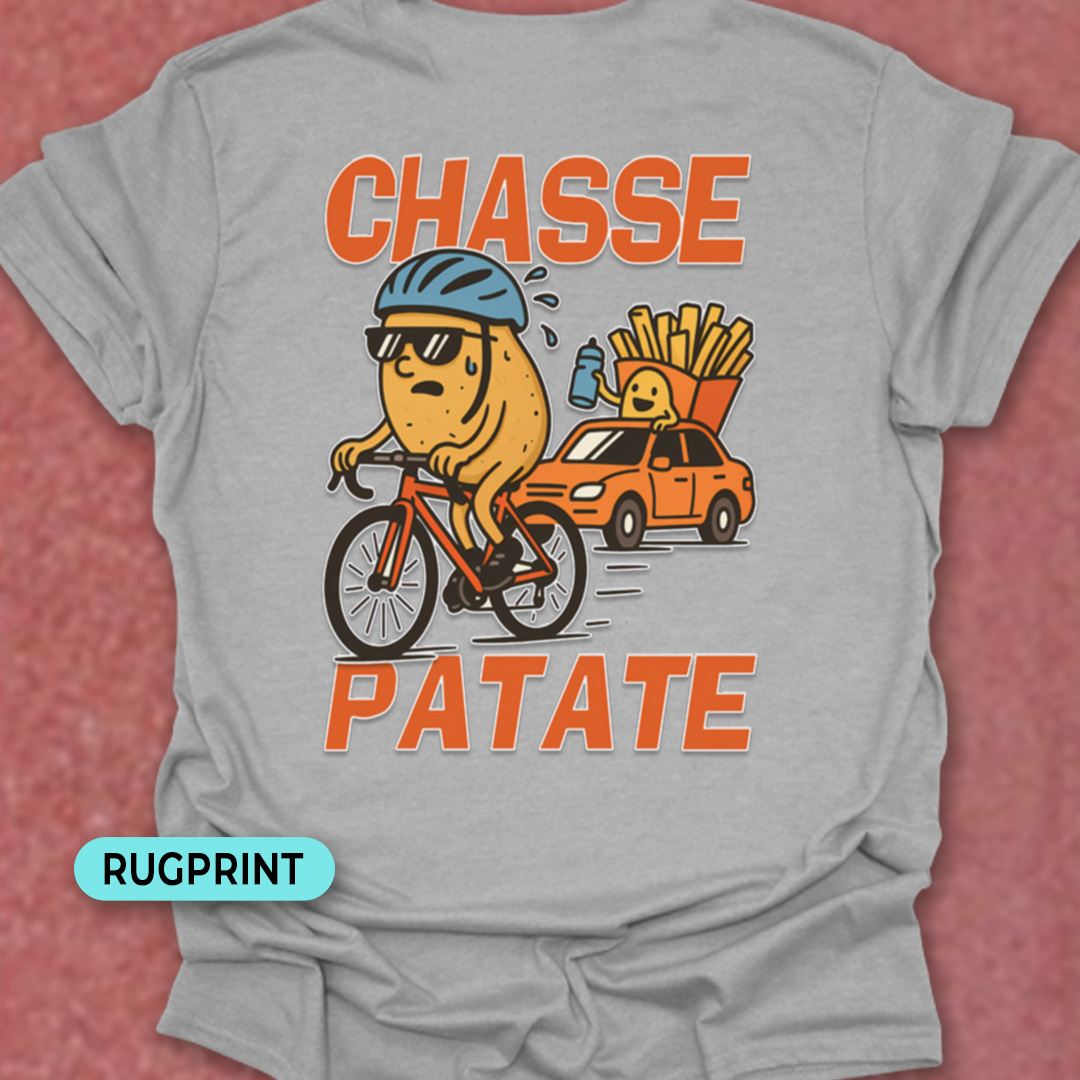 Chasse Patate met bezemwagen (rood) rugprint T-Shirt