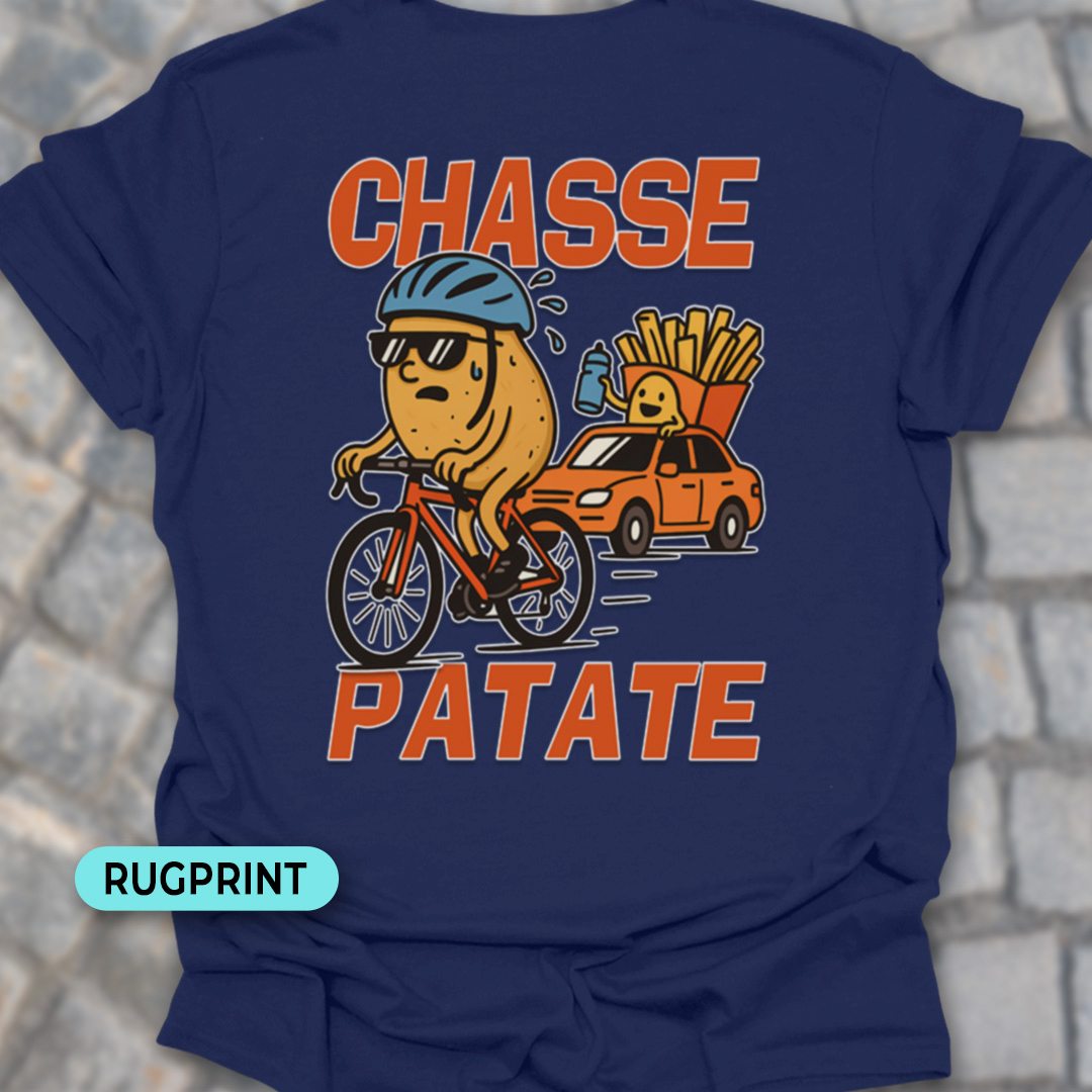 Chasse Patate met bezemwagen (rood) rugprint T-Shirt