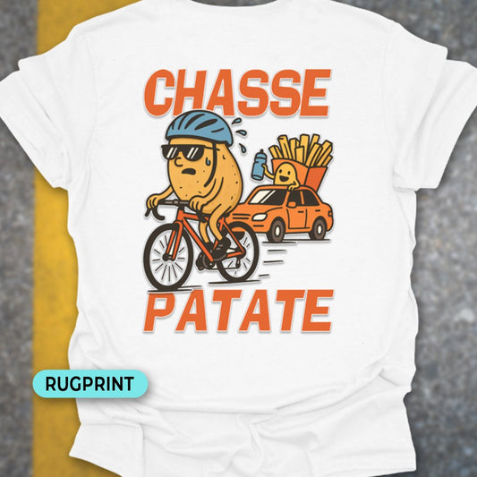 Chasse Patate met bezemwagen (rood) rugprint T-Shirt
