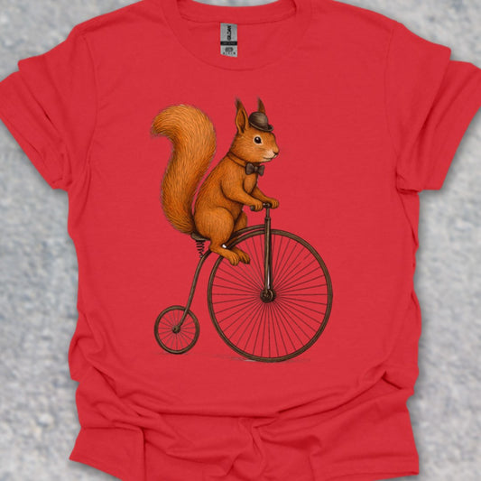 Eekhoorn op antieke fiets T‑Shirt