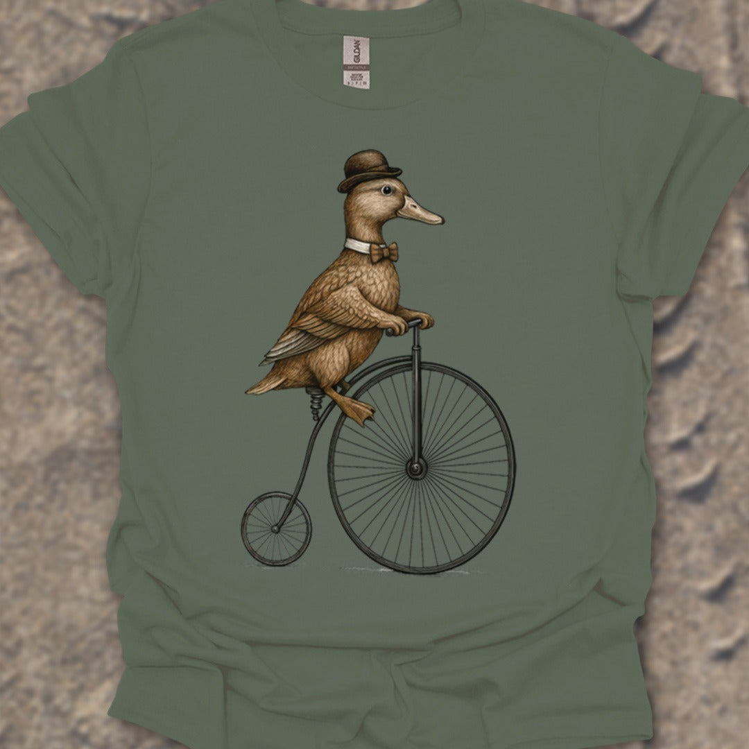 Eend op antieke fiets T‑Shirt