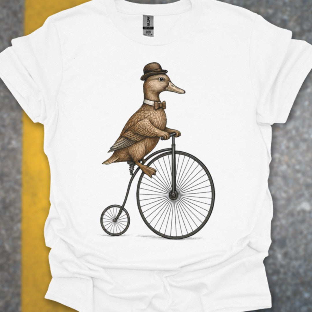 Eend op antieke fiets T‑Shirt