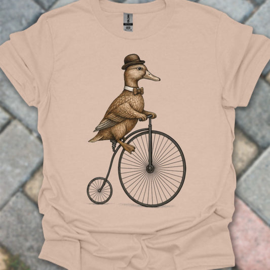 Eend op antieke fiets T‑Shirt