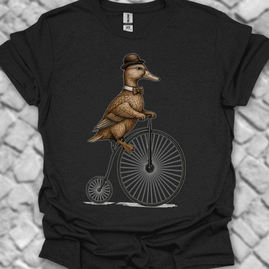 Eend op antieke fiets T‑Shirt
