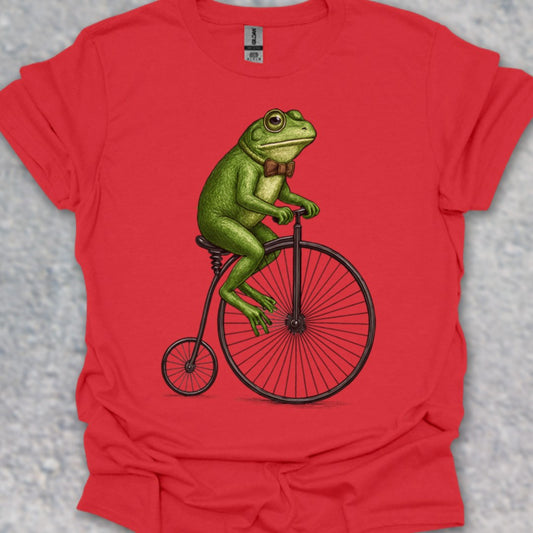 Kikker op antieke fiets T‑Shirt