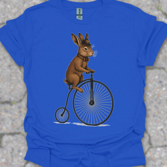 Konijn op antieke fiets T‑Shirt