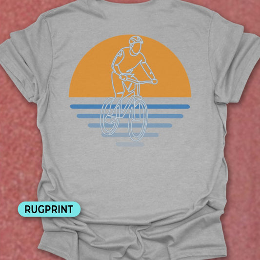 MTB zonsondergang  rugprint T‑Shirt