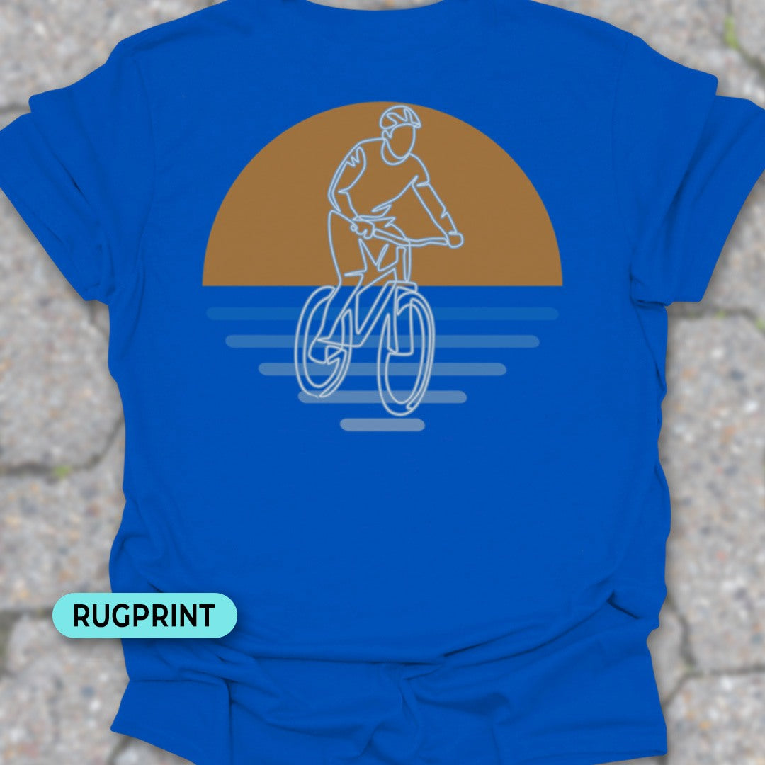 MTB zonsondergang rugprint T‑Shirt
