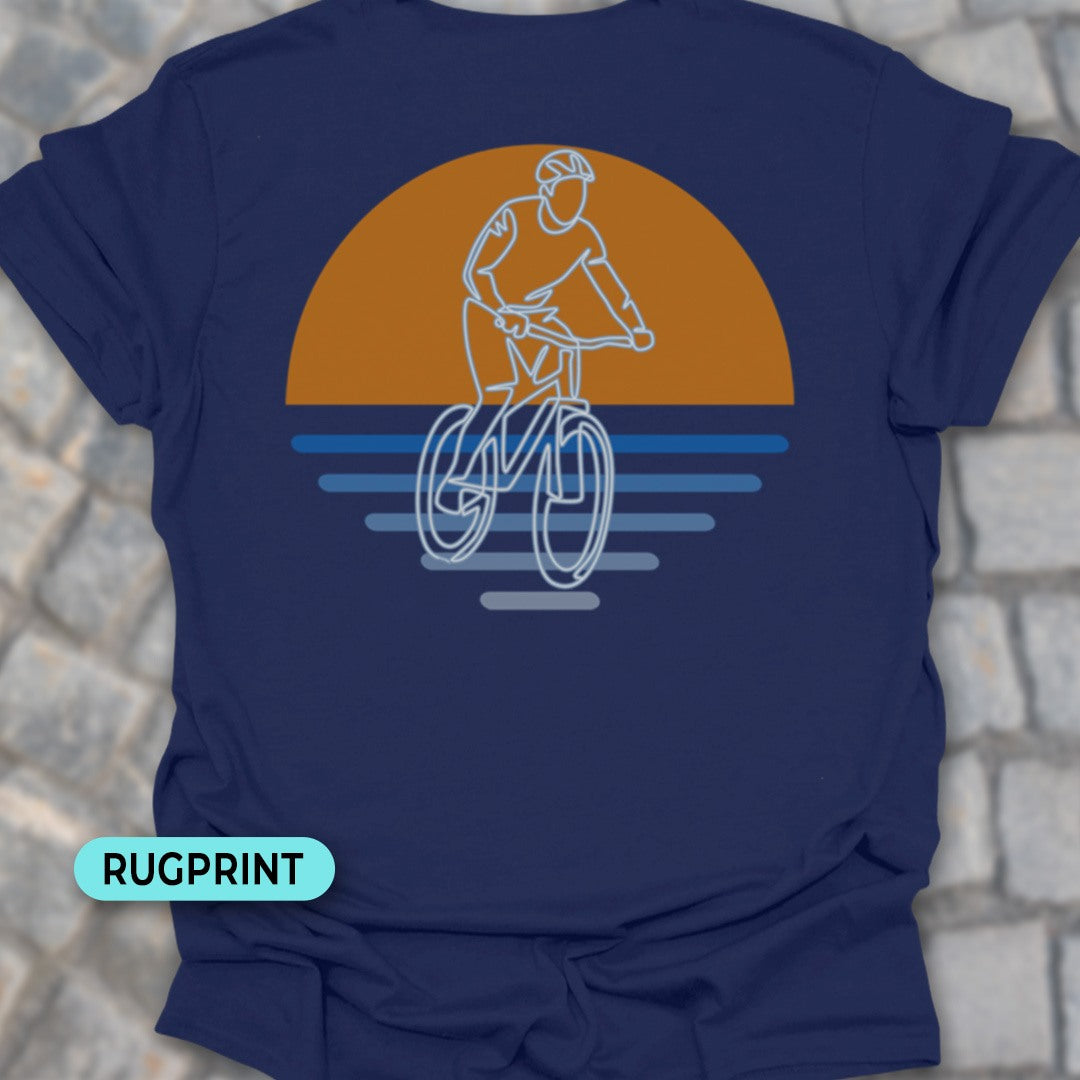 MTB zonsondergang rugprint T‑Shirt