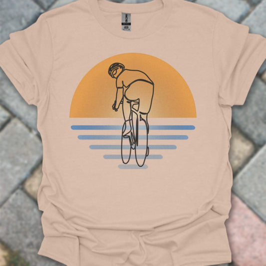 Koersfietser zonsondergang T‑Shirt