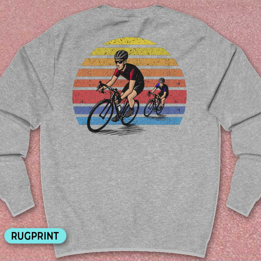 Wielrenners retro zon rugprint Sweater