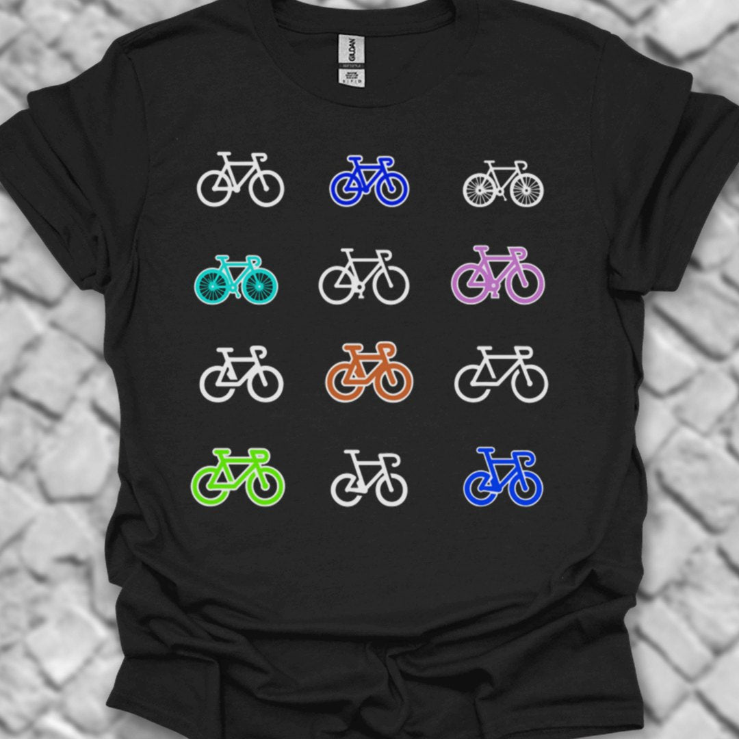 Gekleurde fietsen T‑Shirt