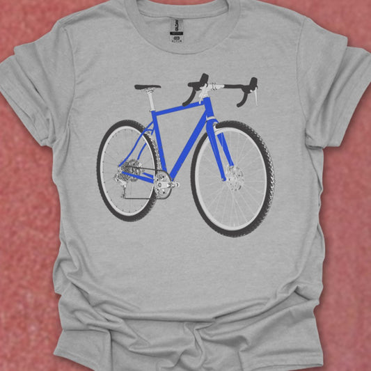 Gravelbike blauw T‑Shirt