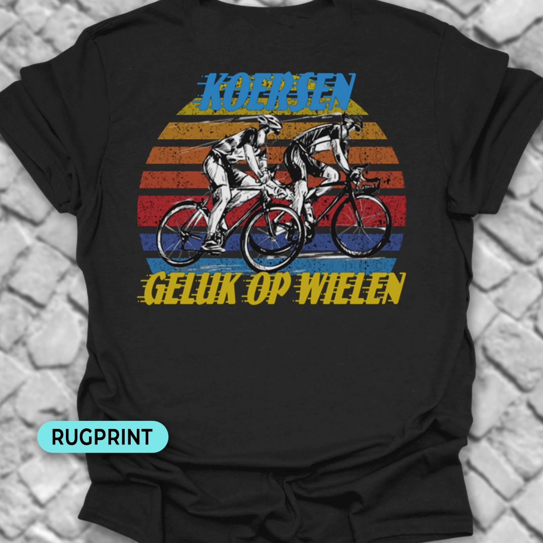 Koersen geluk rugprint T‑Shirt
