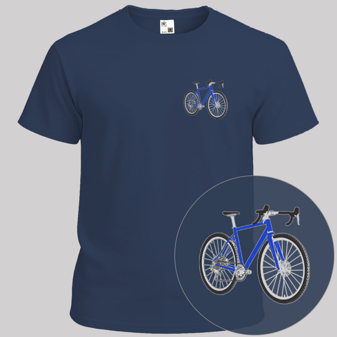 Gravelbike blauw T‑Shirt