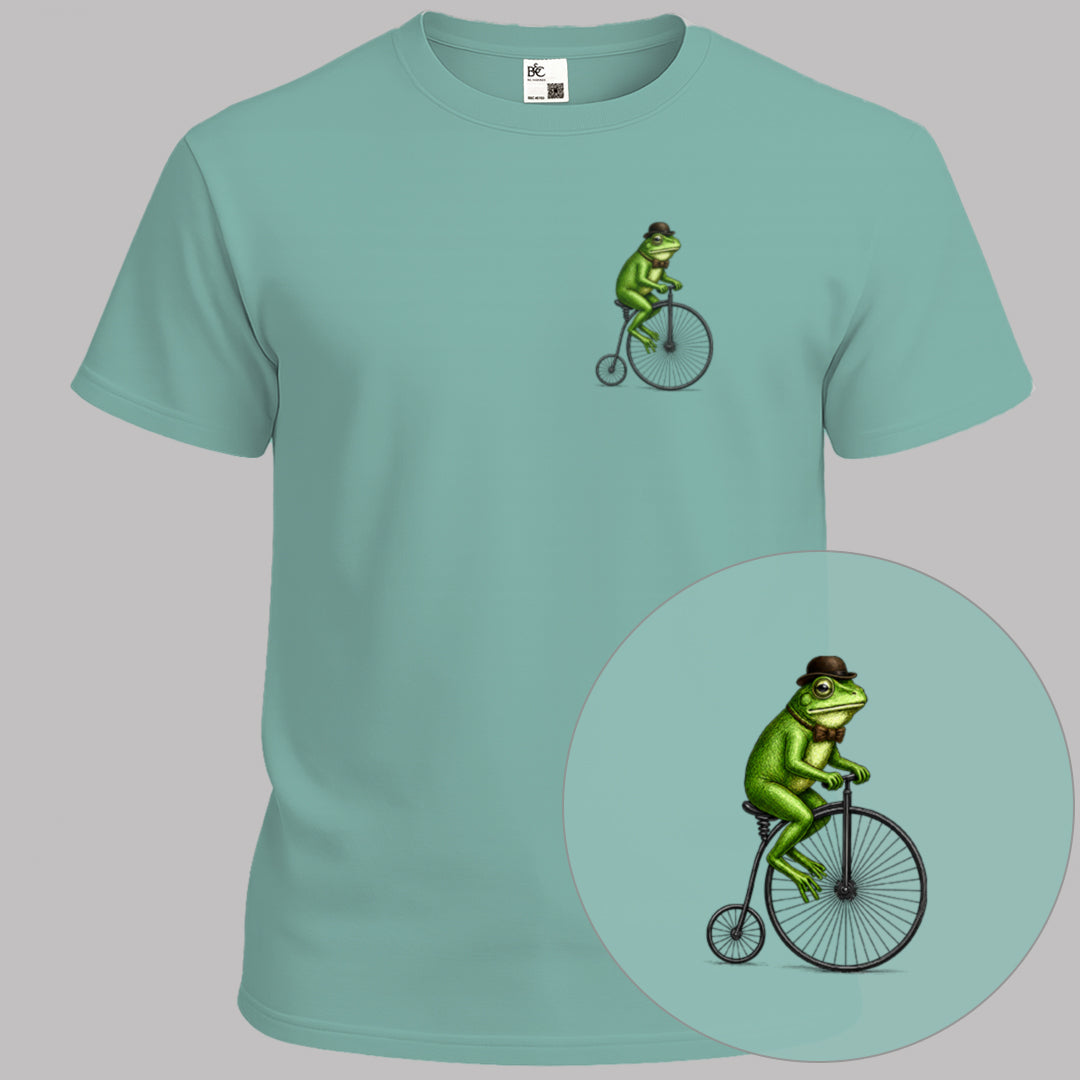 Kikker op antieke fiets T‑Shirt