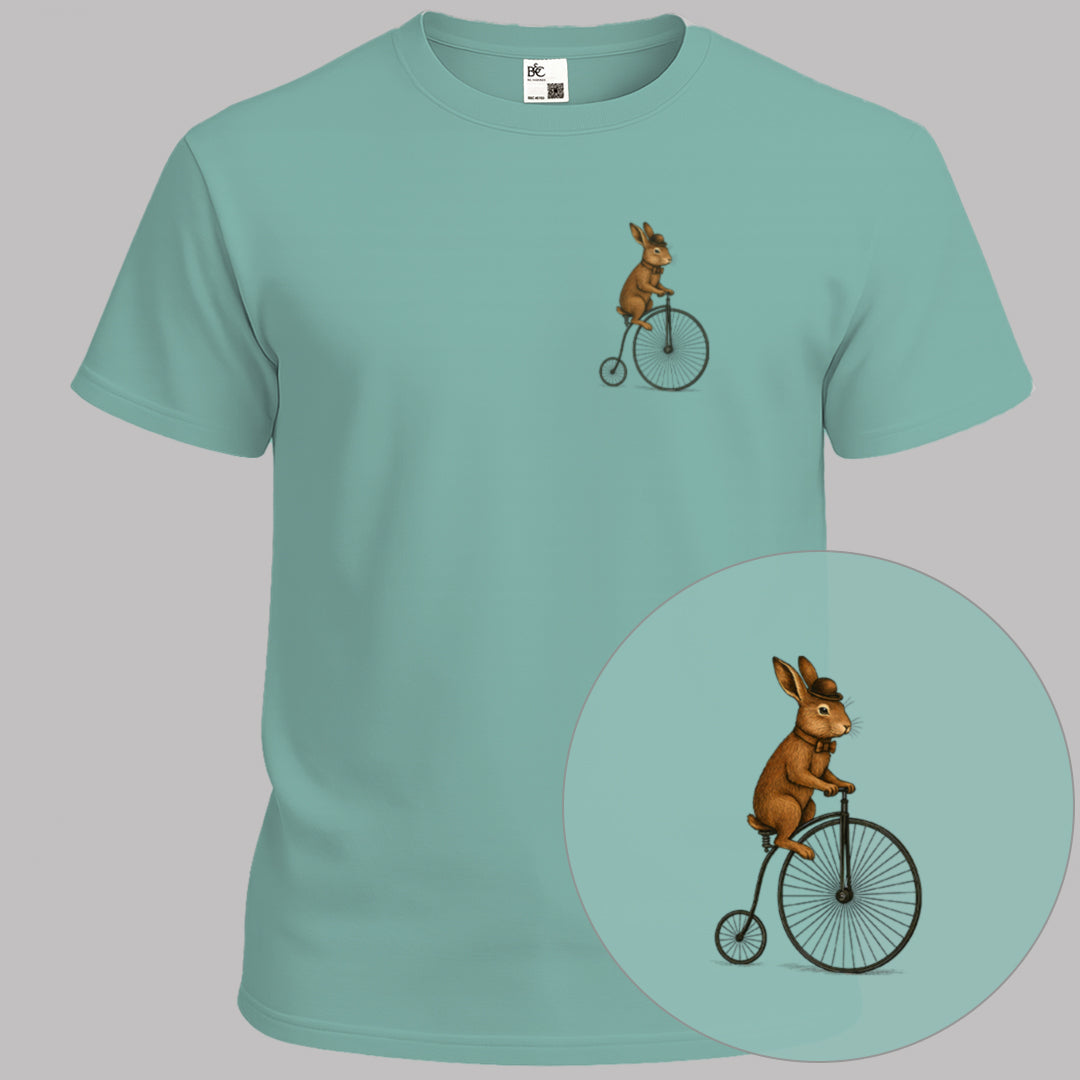 Konijn op antieke fiets T‑Shirt