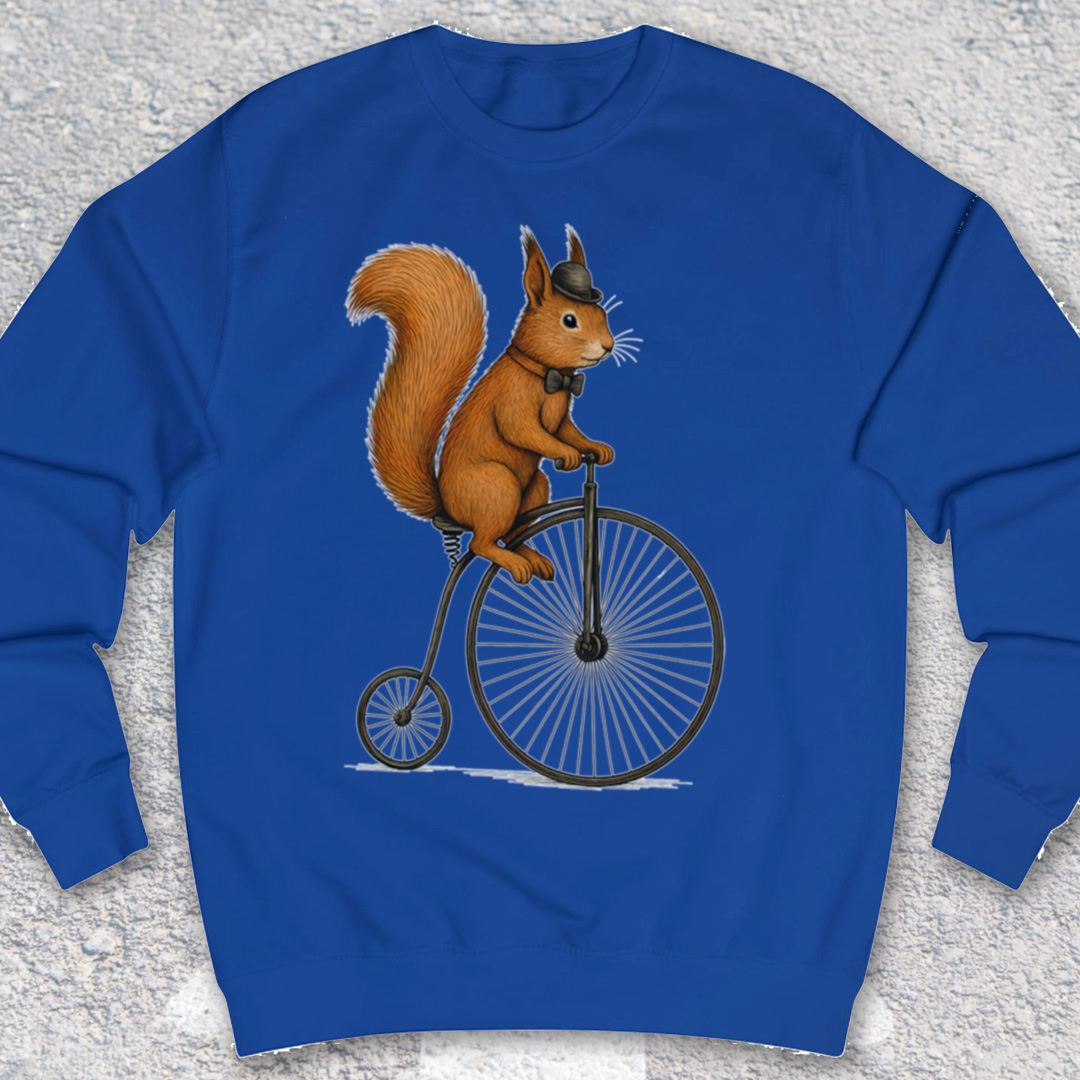 Eekhoorn op antieke fiets Sweater
