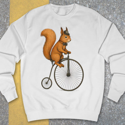 Eekhoorn op antieke fiets Sweater
