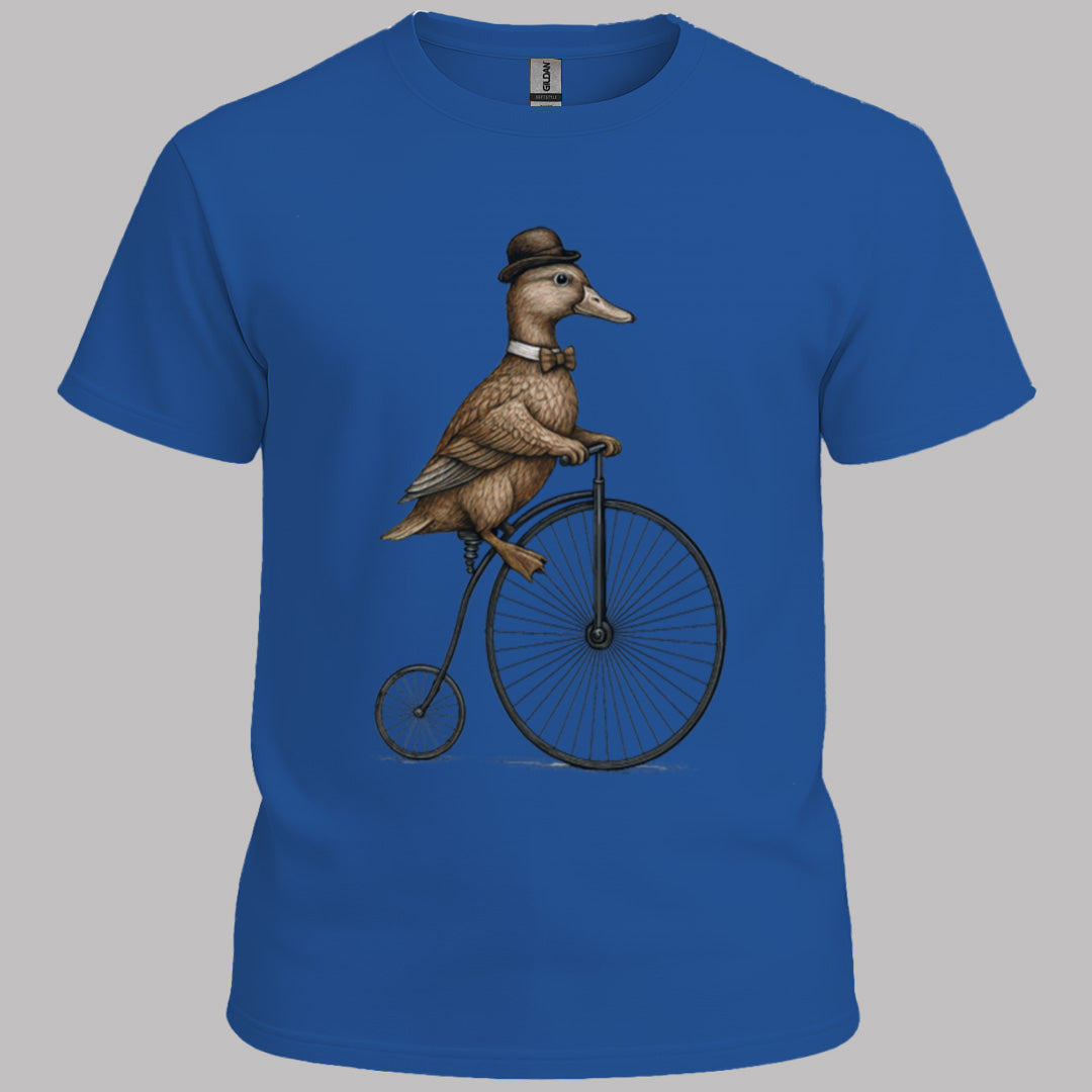 Eend op antieke fiets T‑Shirt