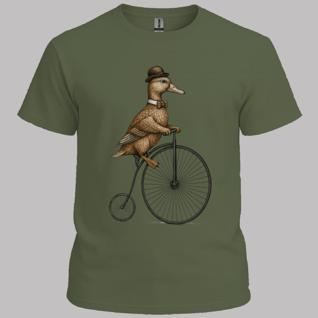 Eend op antieke fiets T‑Shirt