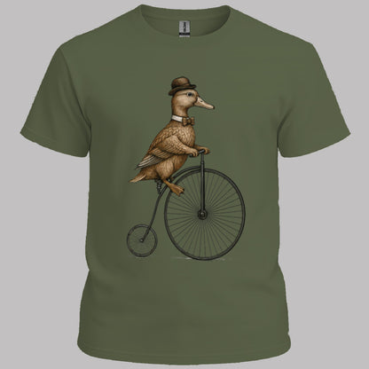 Eend op antieke fiets T‑Shirt
