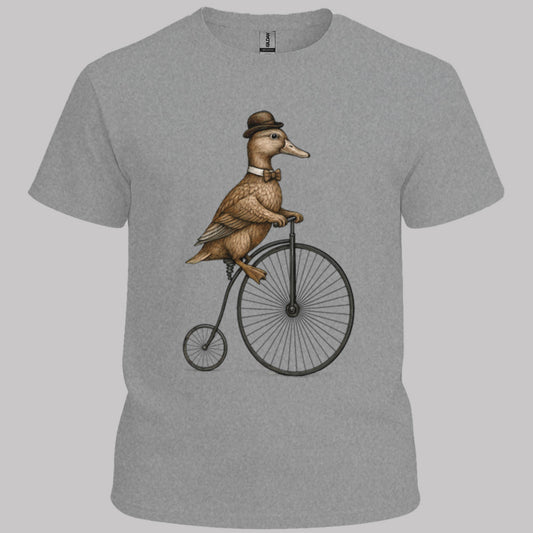 Eend op antieke fiets T‑Shirt