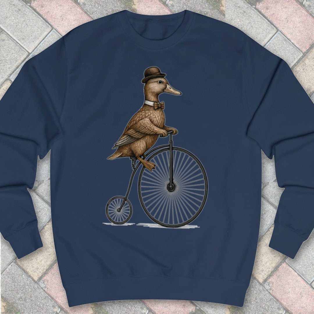 Eend op antieke fiets Sweater