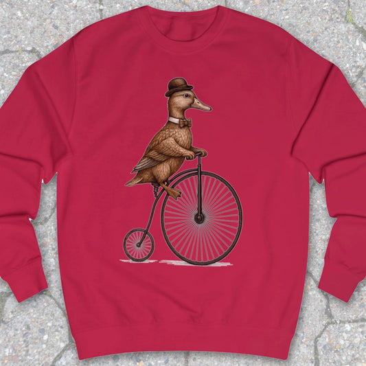 Eend op antieke fiets Sweater