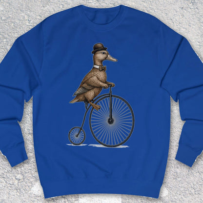 Eend op antieke fiets Sweater