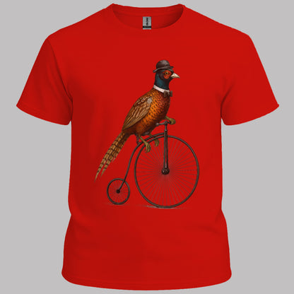 Fazant op antieke fiets T‑Shirt