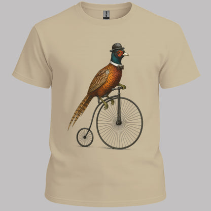 Fazant op antieke fiets T‑Shirt