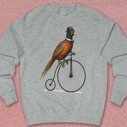 Fazant op antieke fiets Sweater