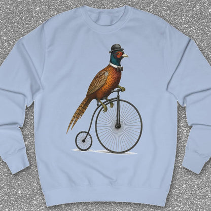 Fazant op antieke fiets Sweater