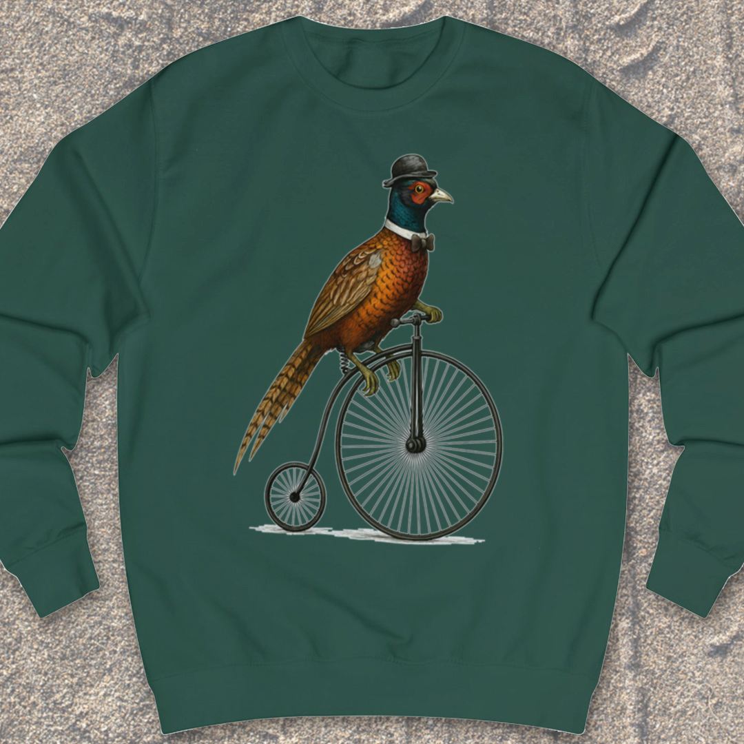 Fazant op antieke fiets Sweater