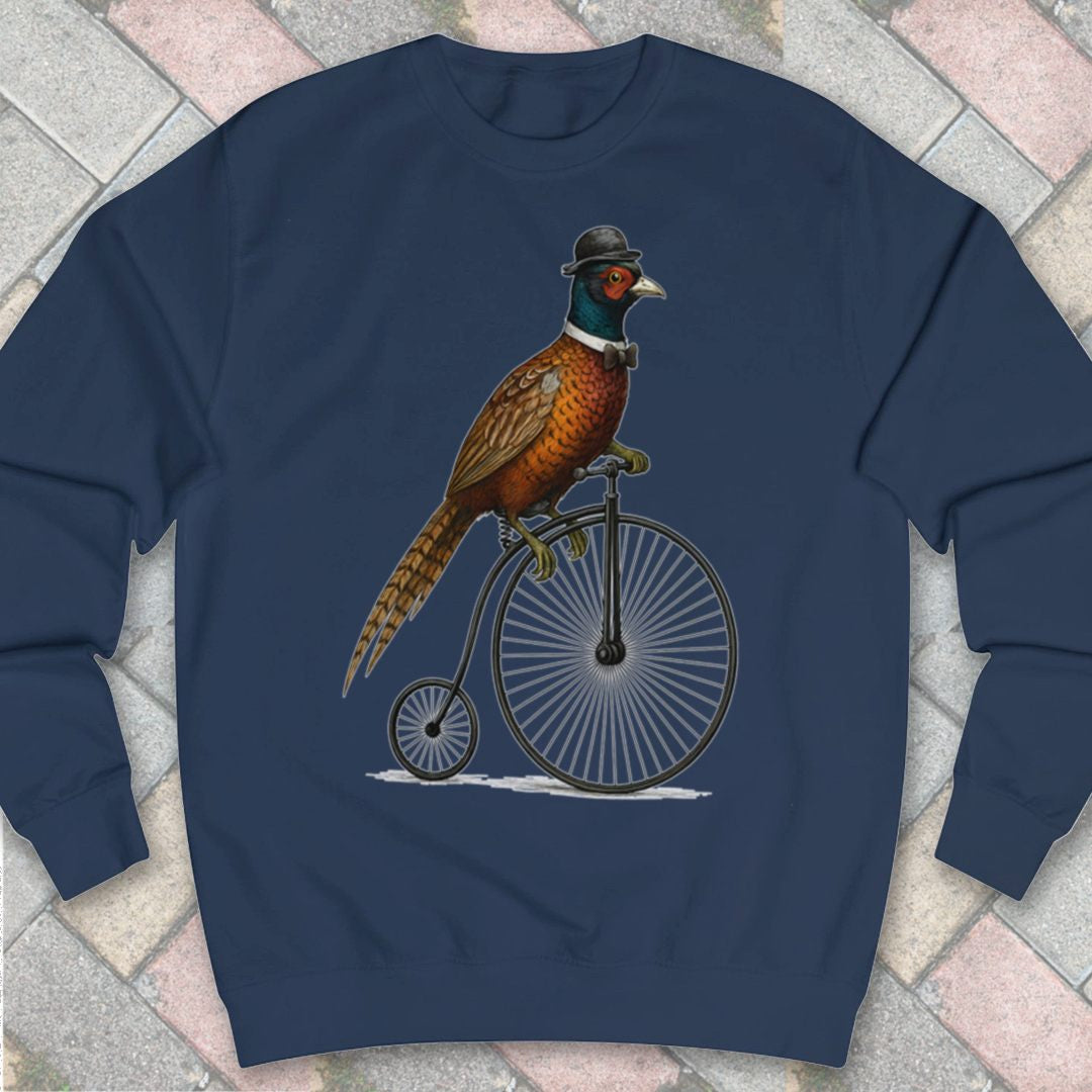 Fazant op antieke fiets Sweater