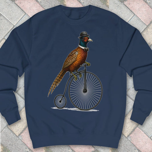 Fazant op antieke fiets Sweater