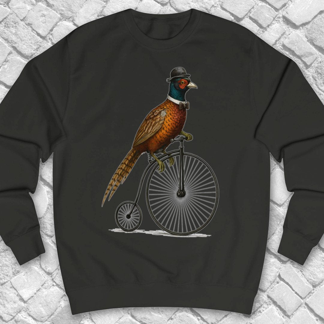 Fazant op antieke fiets Sweater