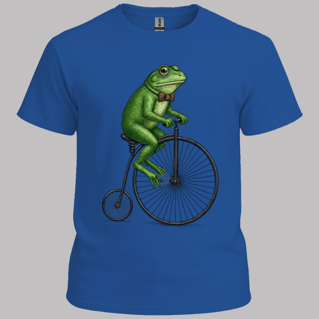 Kikker op antieke fiets T‑Shirt