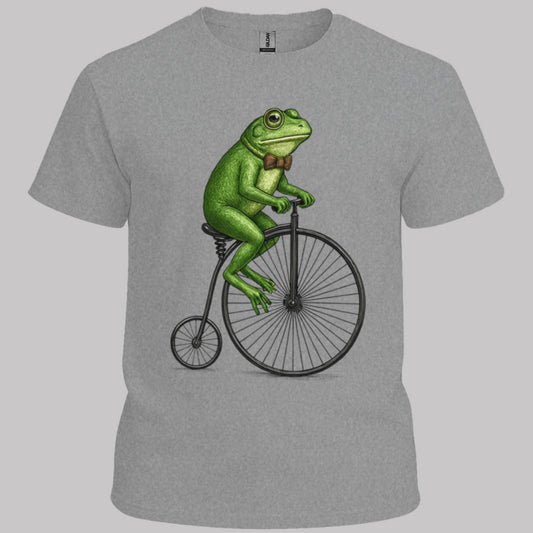 Kikker op antieke fiets T‑Shirt