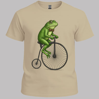 Kikker op antieke fiets T‑Shirt
