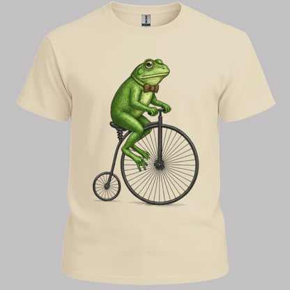 Kikker op antieke fiets T‑Shirt
