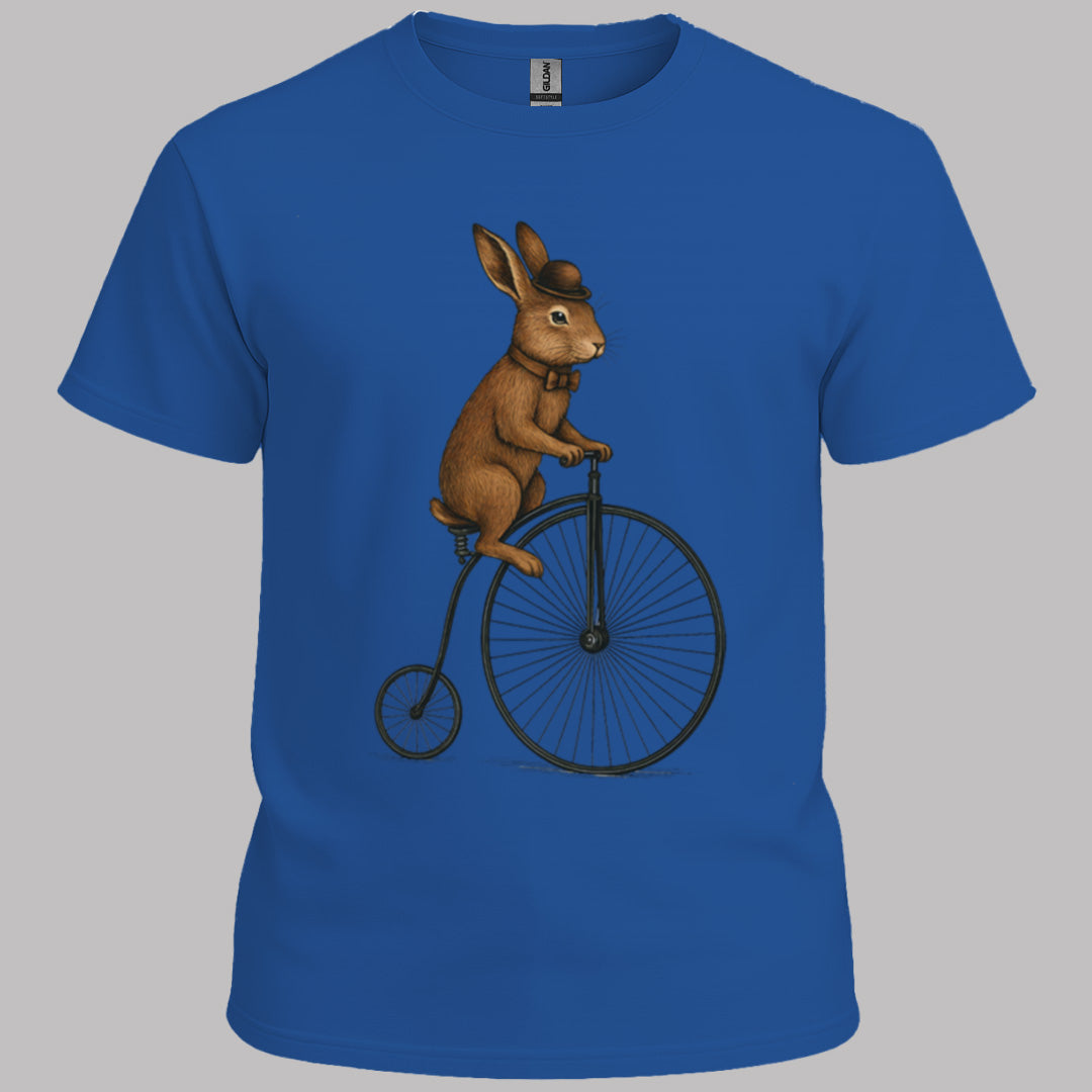 Konijn op antieke fiets T‑Shirt