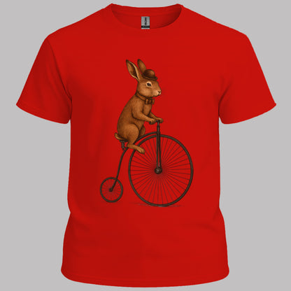 Konijn op antieke fiets T‑Shirt