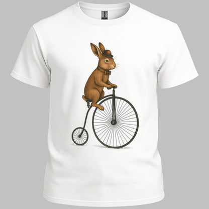 Konijn op antieke fiets T‑Shirt